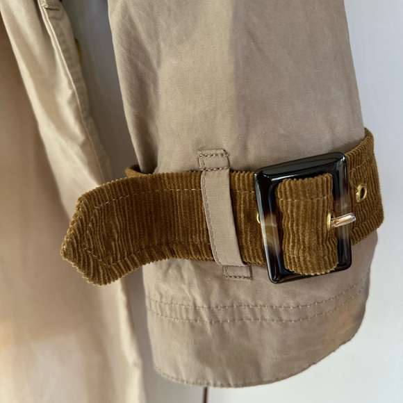 Free People Barbour Ingleby Shower Oatmeal Sz 10 NWT Color Block Contrast Collar - Picture 11 of 16